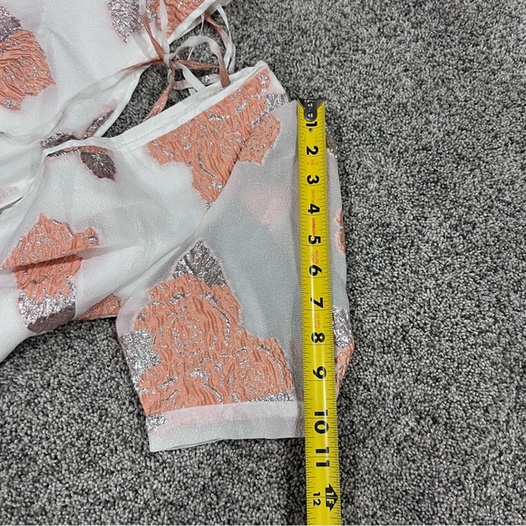 NWT! HELLO MOLLY ORCHARD FIELDS DRESS PEACH Lined Deep Neck Mini Women’s Size XS - Picture 11 of 12